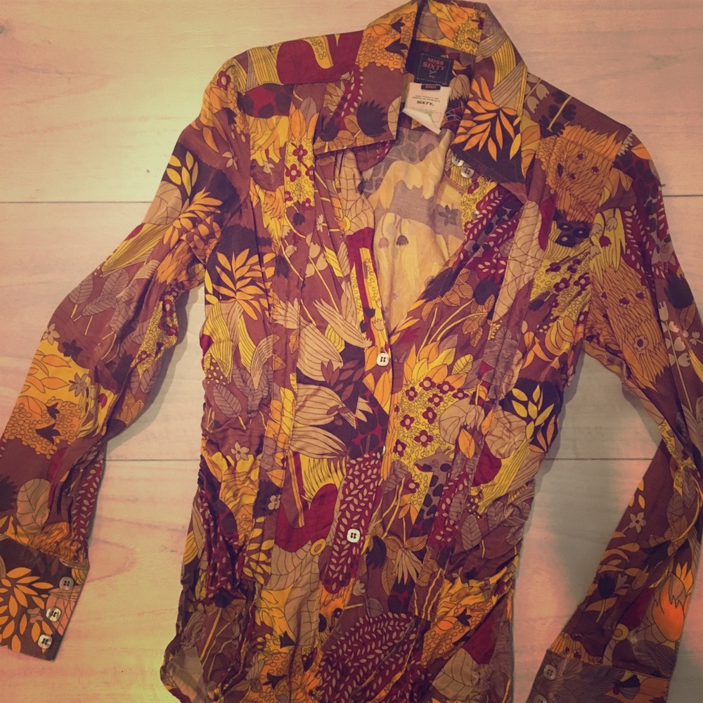 Miss Sixty Fitted Paisly Rock Star Shirt